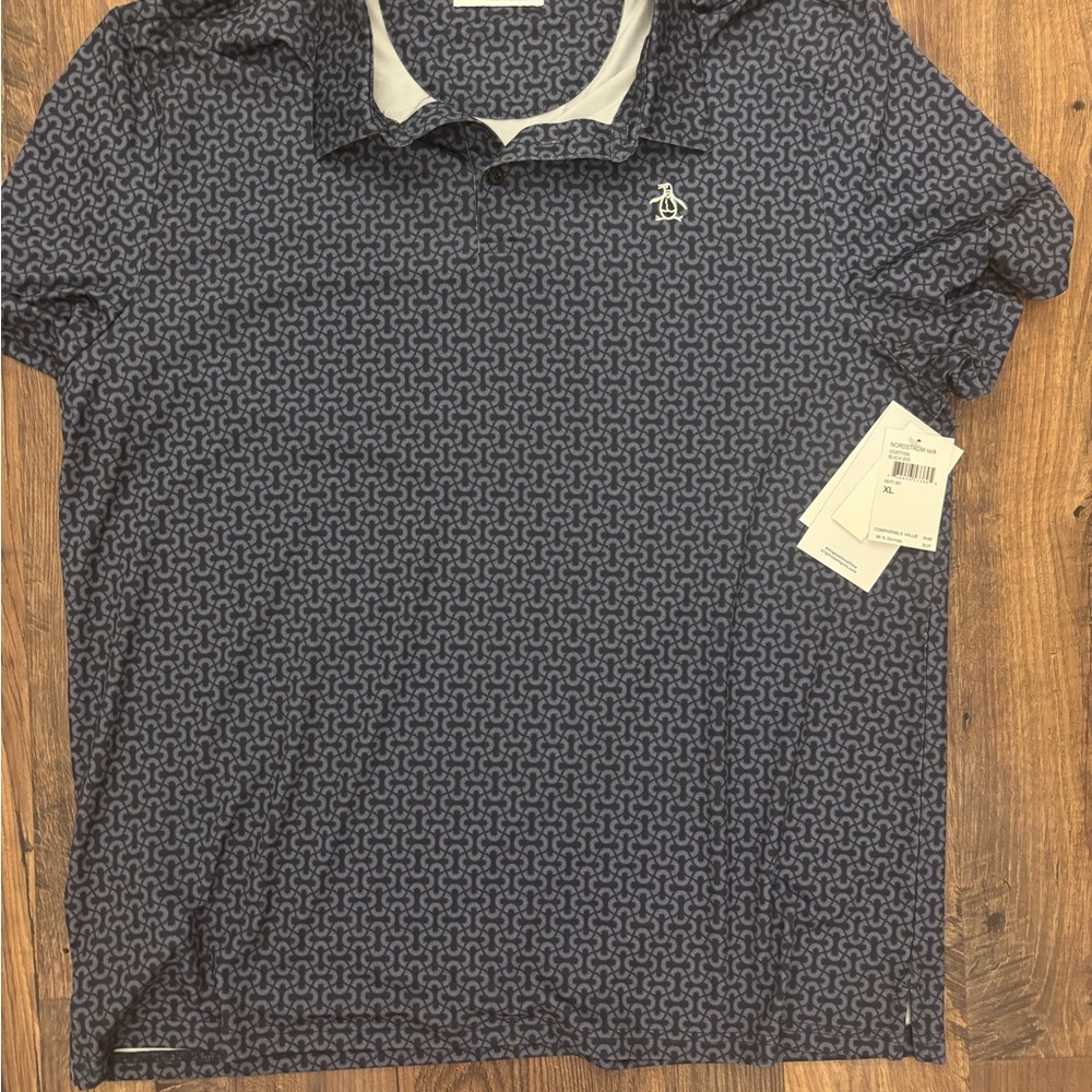 Original Penguin Men’s Blue Geo Polo Shirt - Picture 2 of 6